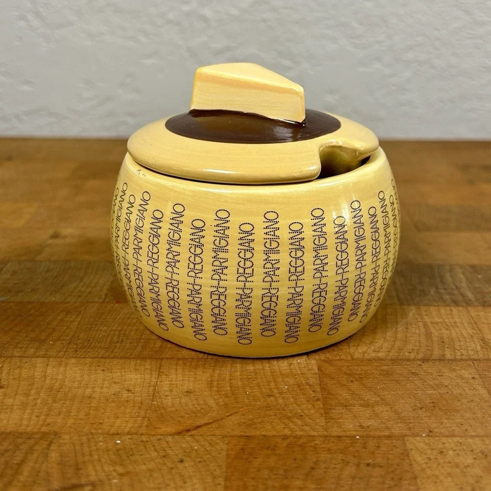 Consorzio Parmigiano Reggiano Ceramic Cheese Jar Italy 3.5